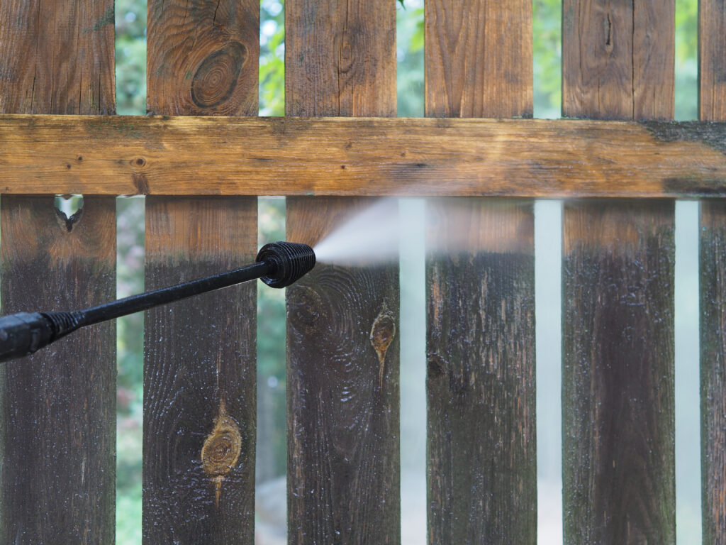 Power washing fence