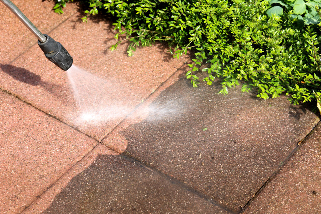 Power washing patio